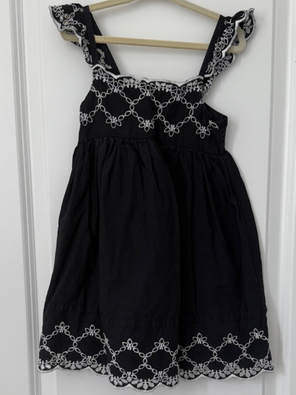 Next Black Dress with White Embroidery